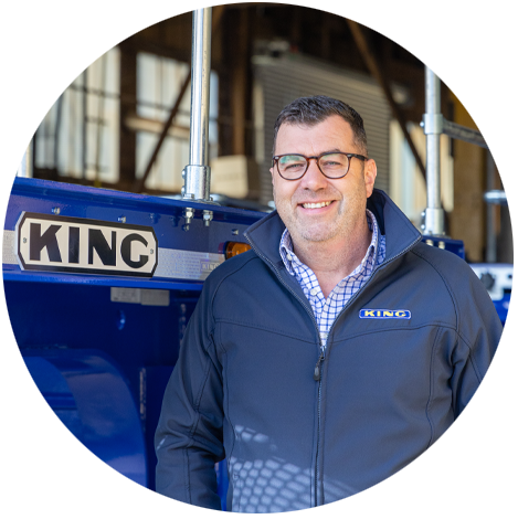 James Richmond, King Trailers Managing Director, with a King trailer in the background.