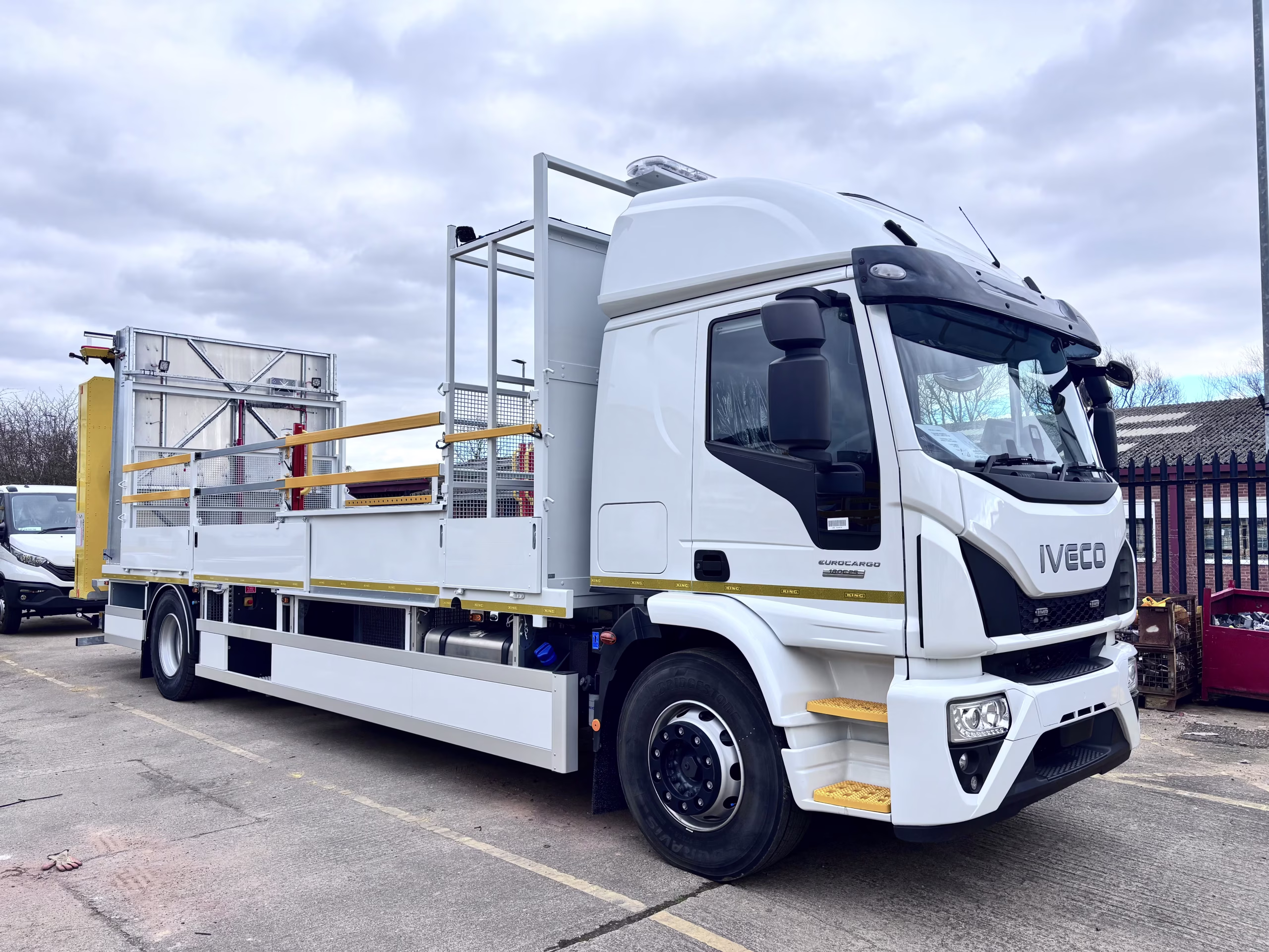 Iveco Eurocargo sleeper cab with Traffic Management bodywork and Nissen vertical lift light arrow