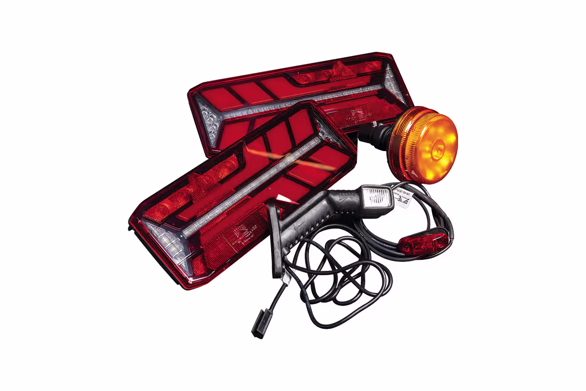 Trailer rear lighting kit and electrical components for plant and commercial trailers.