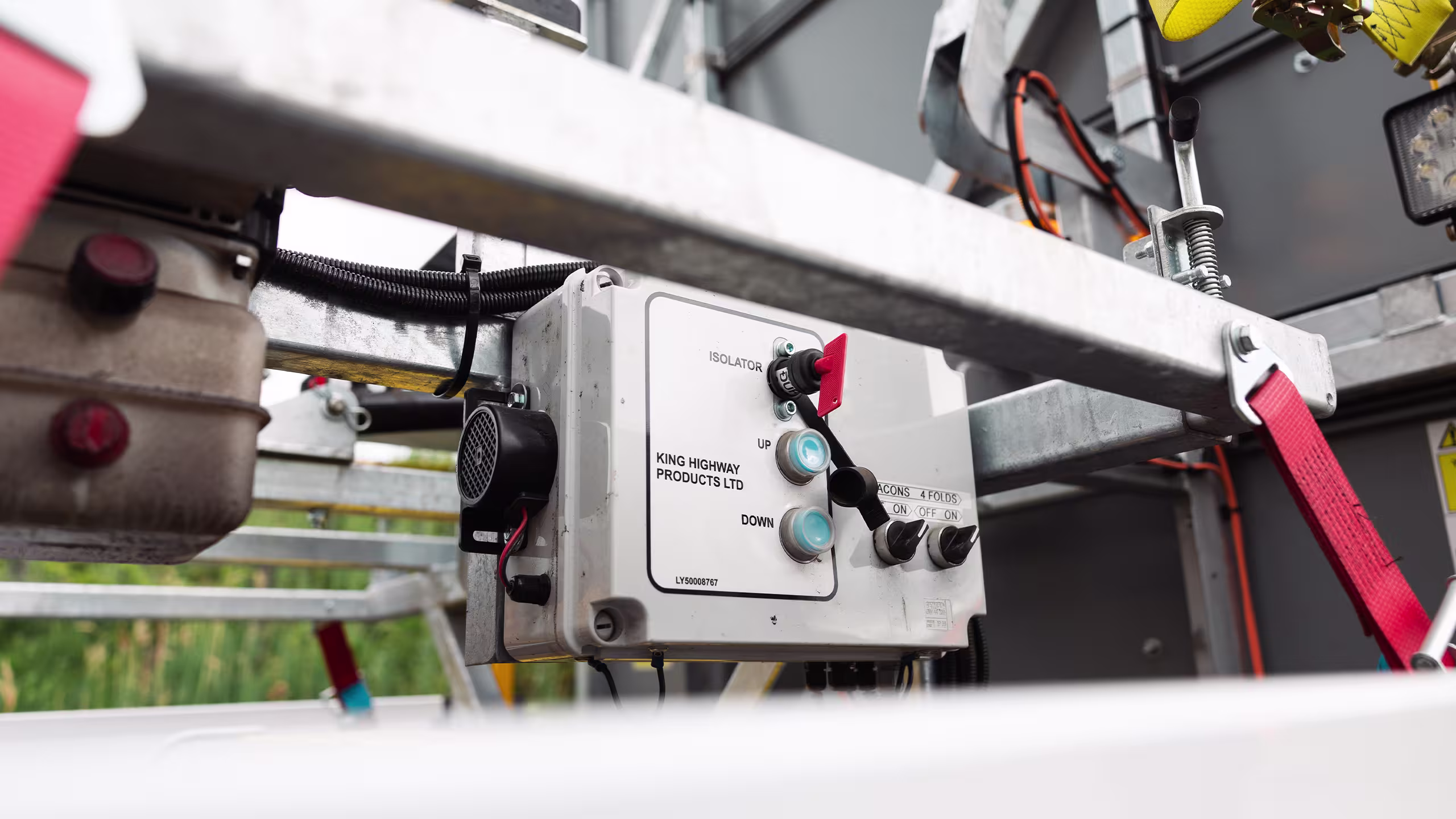 King Highway demountable signboard control panel and operating mechanism.